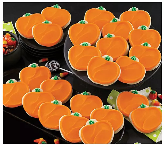 Cheryl's 24 Piece Frosted Pumpkin CutoutCookies - QVC.com | QVC