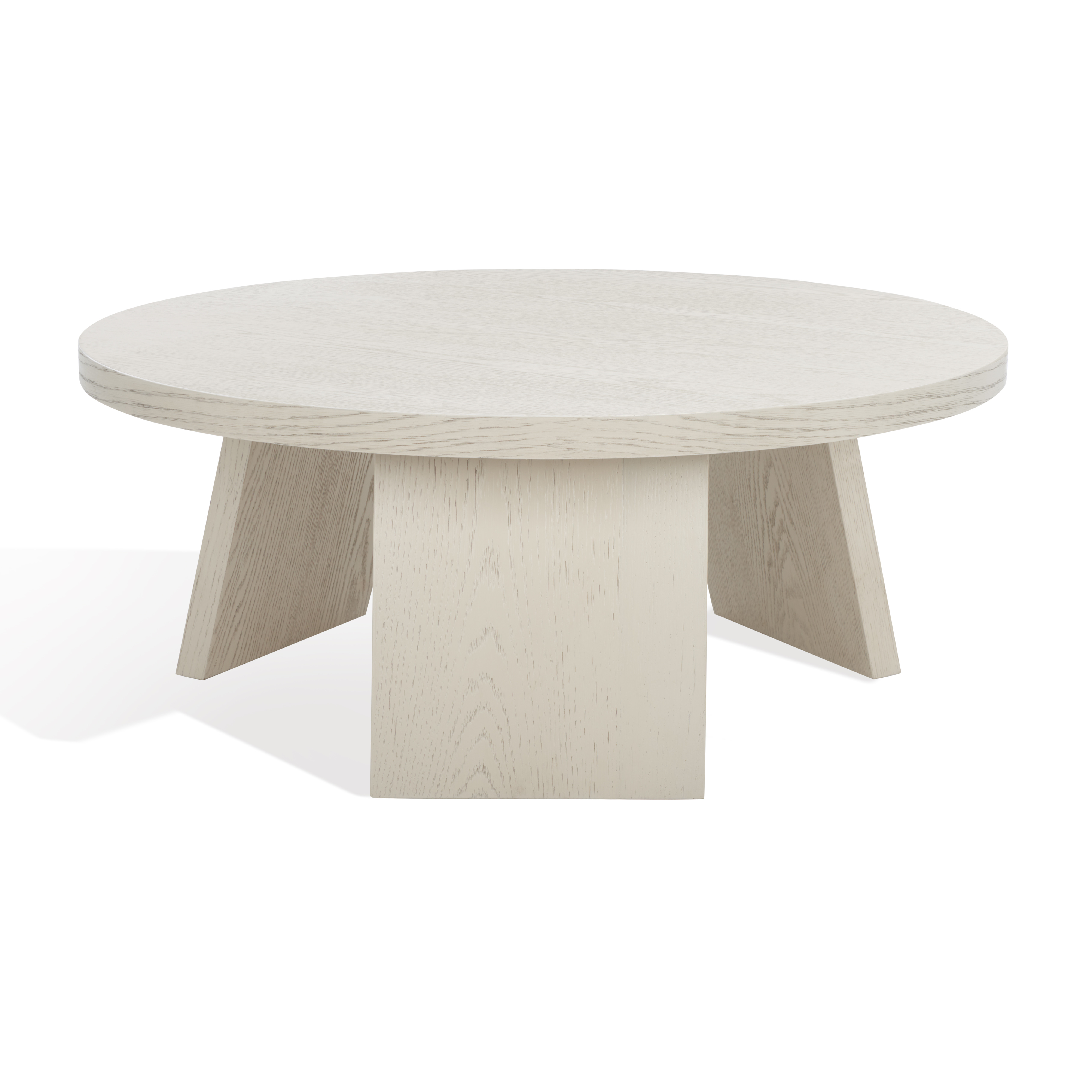 SAFAVIEH Couture Julianna Rustic Round Wood Coffee Table, White Wash - Walmart.com | Walmart (US)