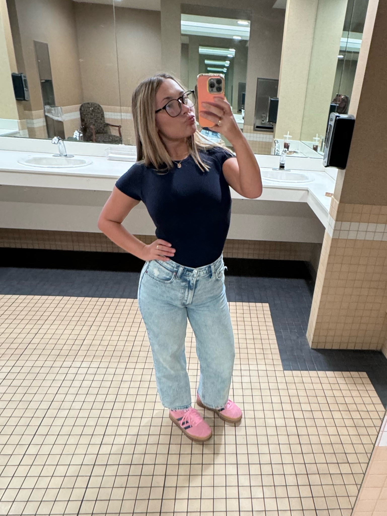 Aerie smoothiez bodysuit✨
Pink& navy platform gazelle sambas 
Abercrombie jeans 


#LTKGiftGuide #LTKStyleTip #LTKWorkwear