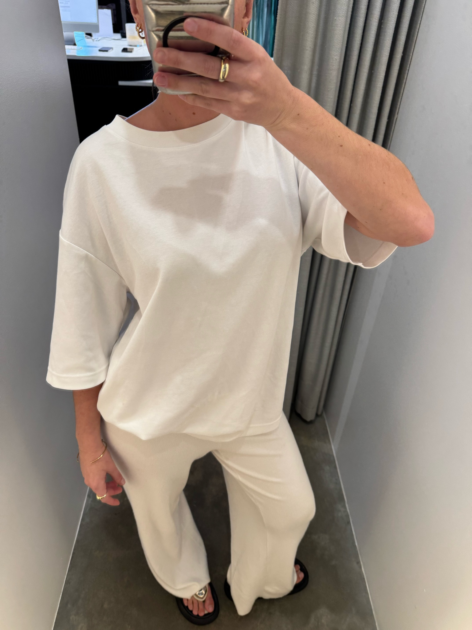 In a rush but top L & pants M