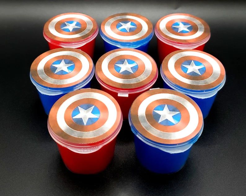 Captain America Shield Slime Birthday Party Favors Pack of 8 - Etsy | Etsy (US)