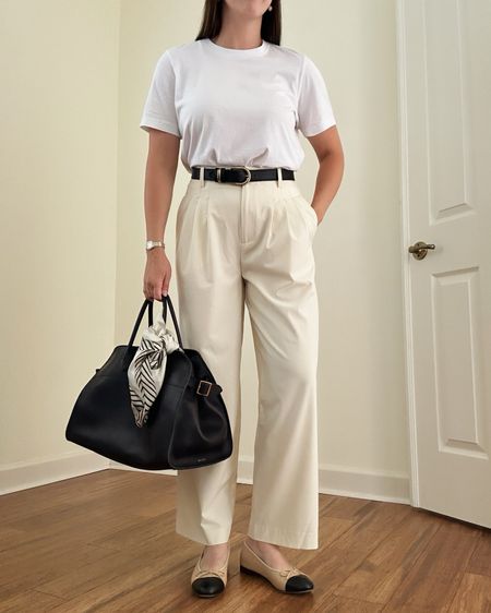 Spring outfit, trousers, white tee, spring bags, classic outfit



#LTKStyleTip #LTKSeasonal