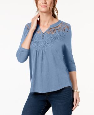 Style & Co Embroidered Top, Created for Macy's | Macys (US)