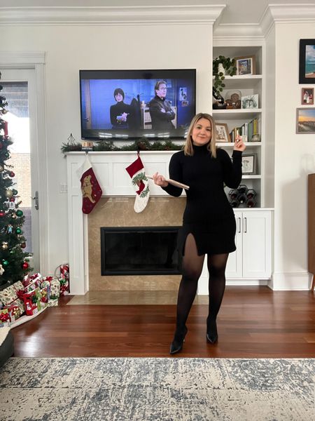 Outfits inspired by Love Actually! This dress is perfect for Mia - wearing a size XS but I need at least one size up because the neck is SO small. Keep that in mind if you have a big head or just don’t like things to be tight around your neck! 

#LTKstyletip