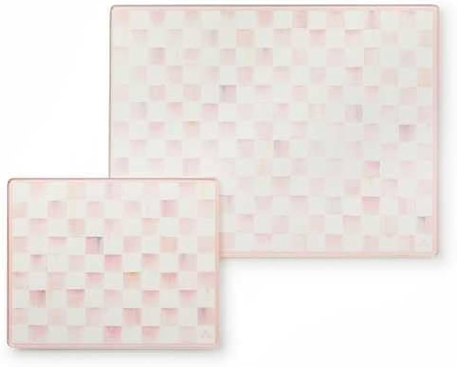 MACKENZIE-CHILDS Set of 2 Tempered Glass Cutting Boards, Countertop Cutting Boards, Pink-and-Whit... | Amazon (US)