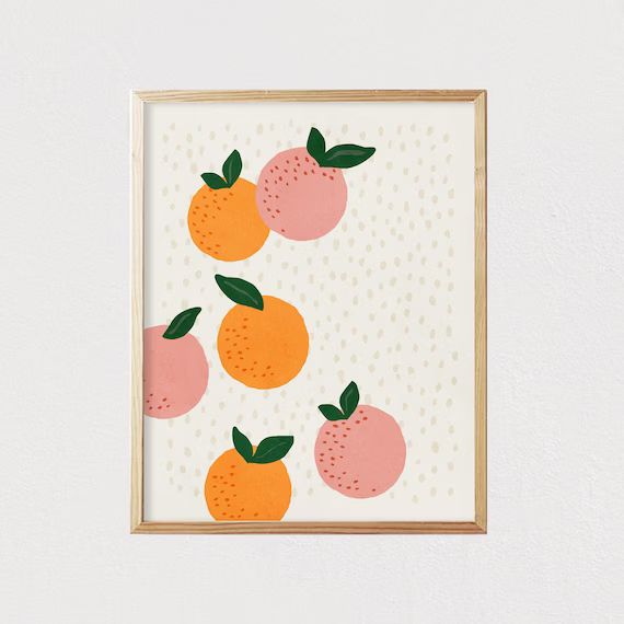 Oranges Abstract print - Mid century modern wall art - Children's art - Kids decor - Nursery room... | Etsy (US)