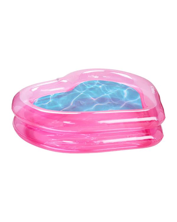 Clear Pink Heart Inflatable Pool | FUNBOY