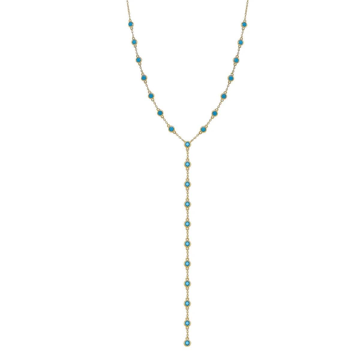 Turquoise Bezel Lariat Necklace | Jennifer Miller Jewelry
