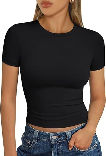 Trendy Queen Womens Short Sleeve T Shirt Basic Summer Top | Buttery-Soft Stretch Fabric, Breathab... | Amazon (US)