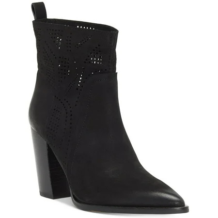 Vince Camuto Catheryna Black Suede Block Heel Ankle Bootie Fashion Dress Boots (Black 7) | Walmart (US)