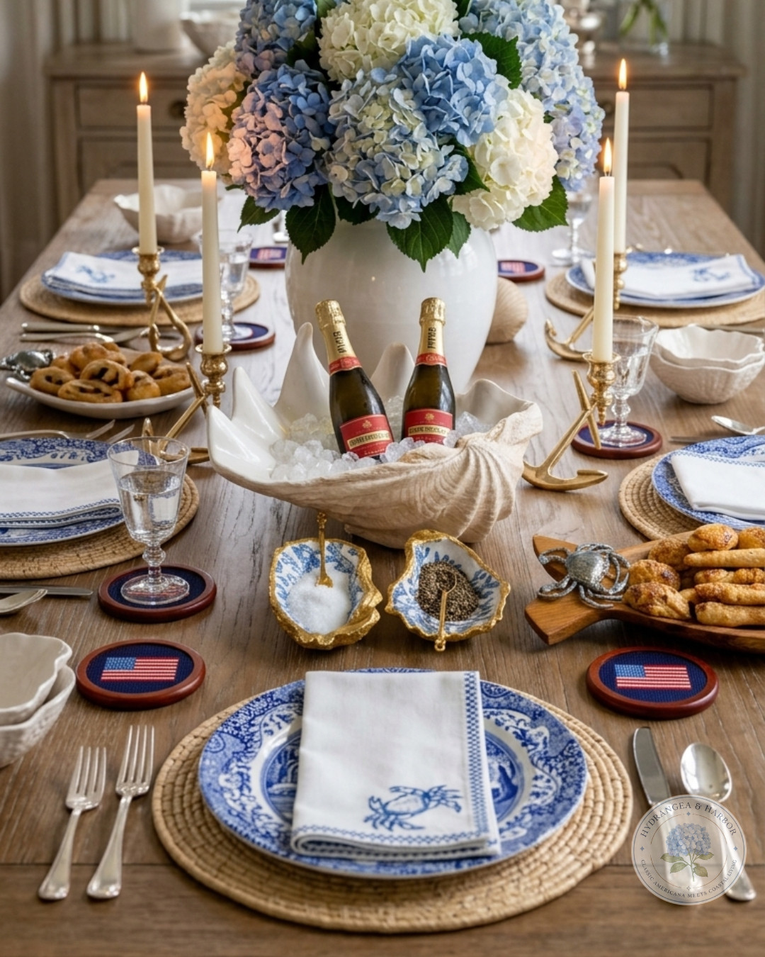 ✨ The Coastal Hostess Edit ✨

There's something special about a table set for gathering.

Fresh hydrangeas, blue-and-white china, candlelight, a platter of warm appetizers, and a few thoughtful details that make guests feel welcome before they even sit down.

I pulled together some of my favorite coastal-inspired pieces that create that classic Americana-meets-coastal style I love so much.

Which piece would you take home first?

⚓ The needlepoint coasters
🦀 The crab napkins
🐚 The shell ice bucket
🌿 The hydrangea ring dish


#HydrangeaAndHarbor #CoastalLiving #CoastalDecor #SouthernStyle #BlueAndWhiteDecor 

 