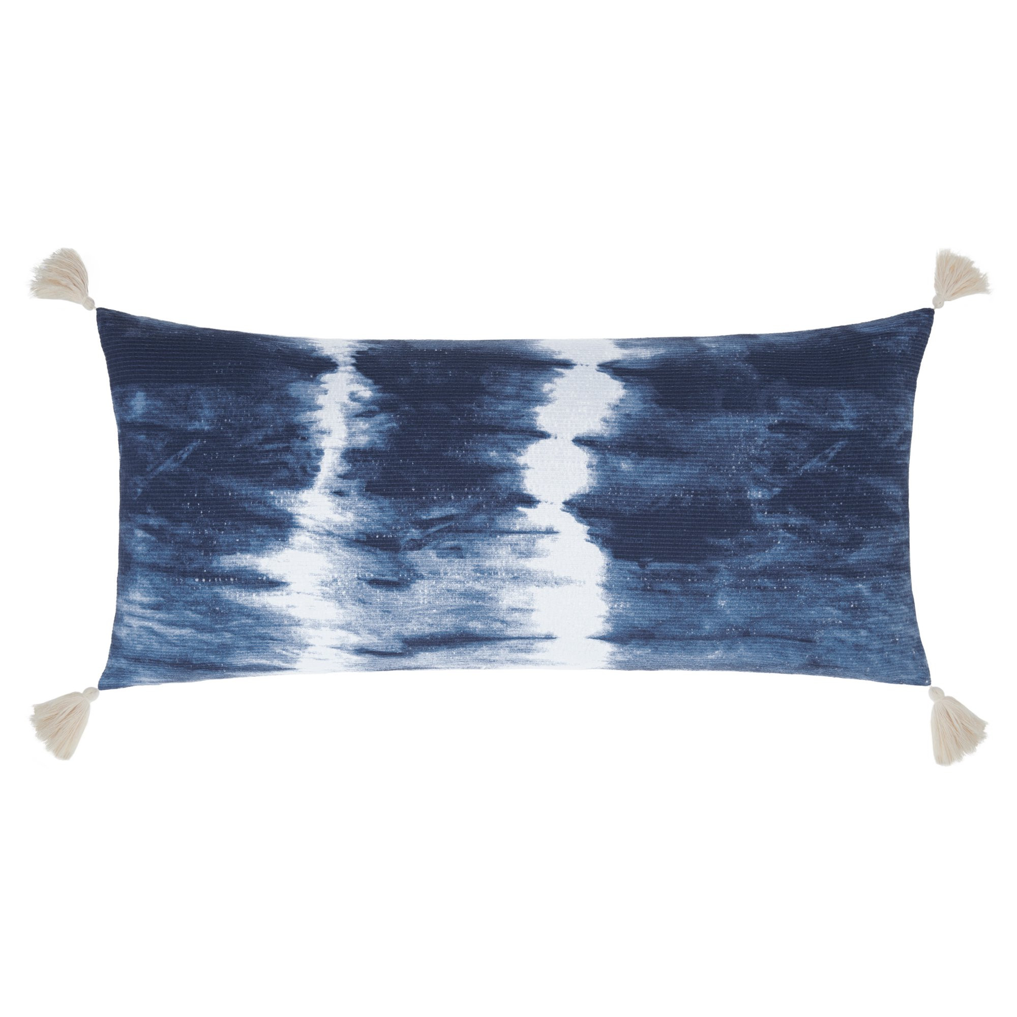 Gap Home Tie Dye Decorative Oblong Throw Pillow with Tassels Blue 30" x 14" | Walmart (US)