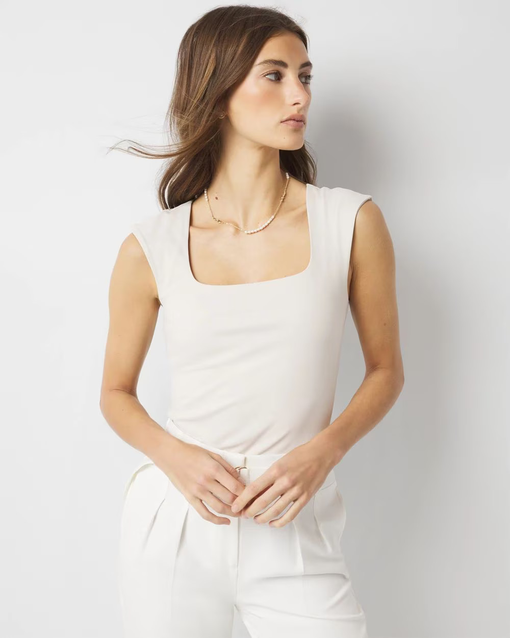 WHBM FORME™ All Ways Stretch Square Neck Top | White House Black Market