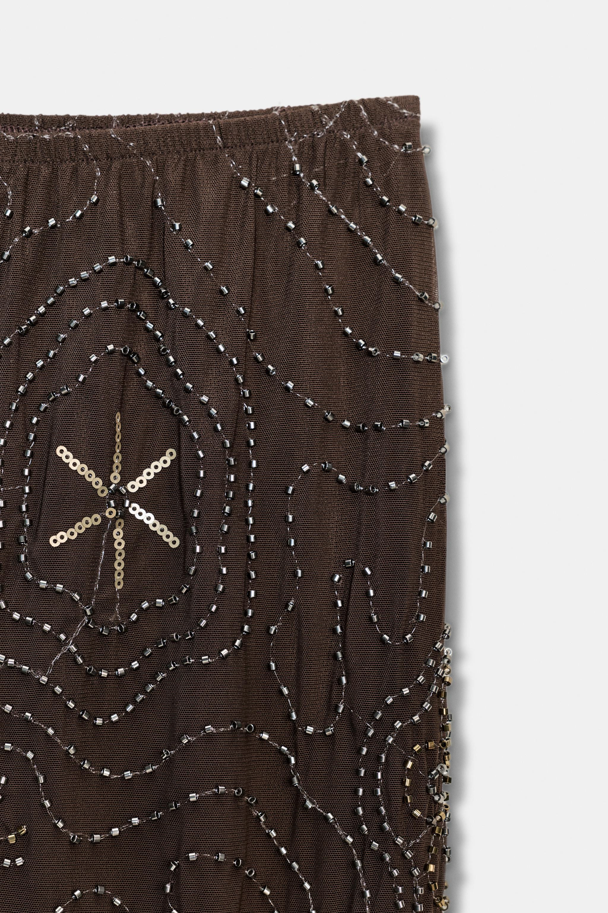 BEADED SEQUIN TROUSERS | Zara AU