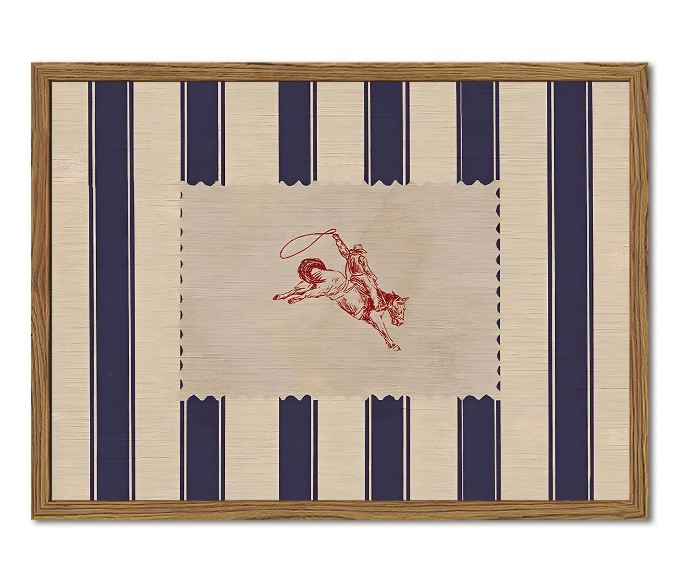 Vintage Western Wall Decor, Striped Rodeo Wall Art Mid Century Southwestern Cowboy Poster Canvas ... | Amazon (US)