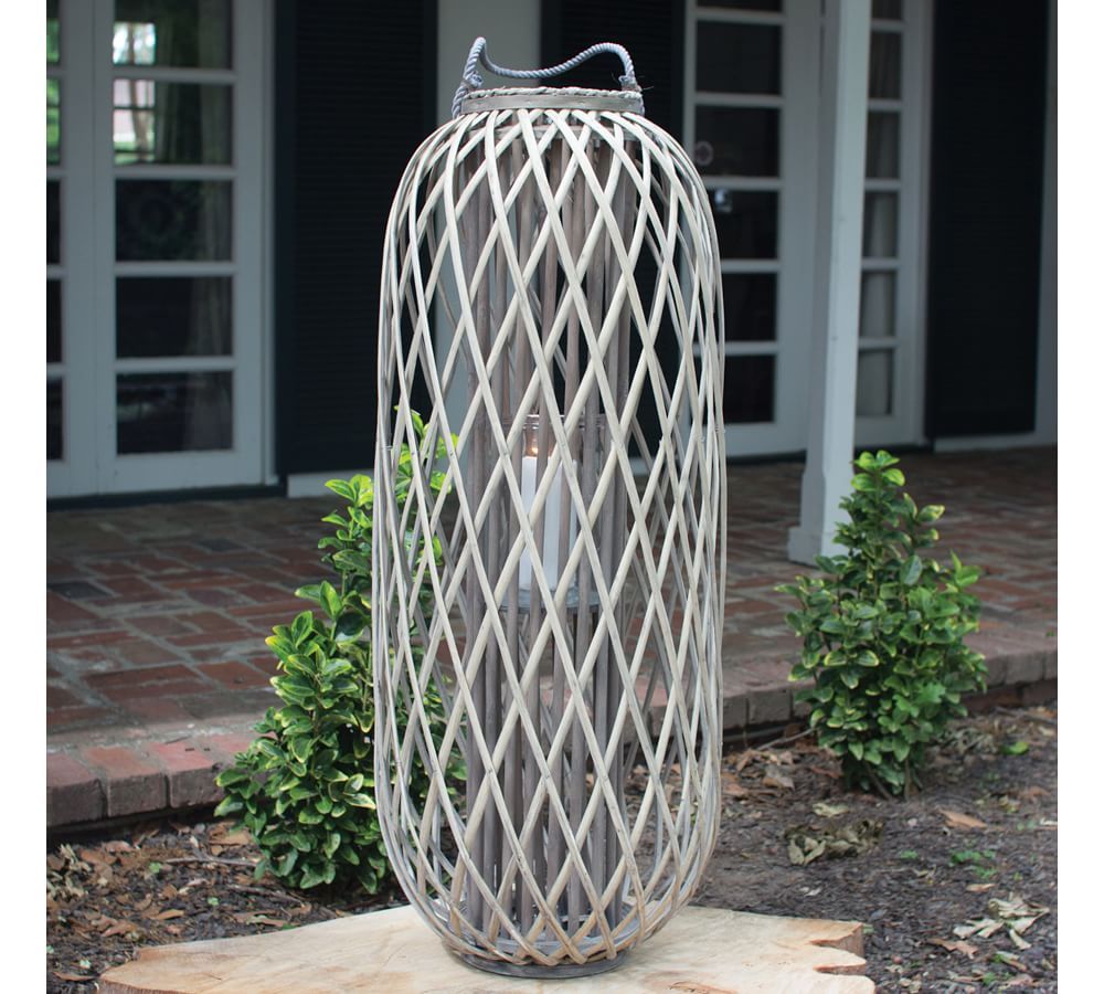 Tall Willow Lanterns - Gray | Pottery Barn (US)