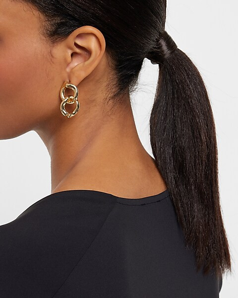 Small Organic Link Drop Earrings | Express