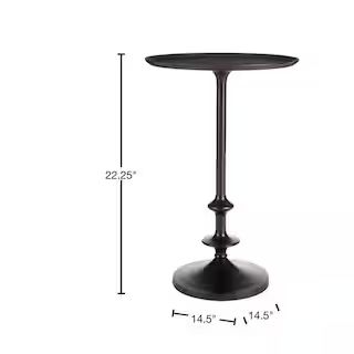 Bellkirk Round Dark Bronze Metal Accent Table (14.5 in. W x 22.25 in. H) | The Home Depot