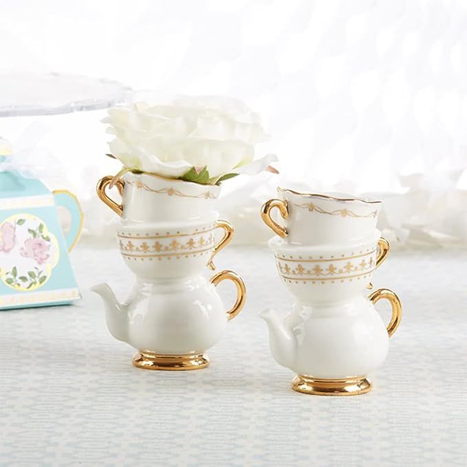 Kate Aspen Vintage Tea Party Antique Look Ceramic Bud Vases (Set of 2), Party Favor, Take Home Gi... | Amazon (US)