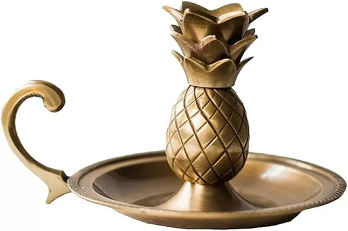 Pures Copper Decoration Ornaments Pineapple Pineapple Candlestick Storage Pot Retro Gift (D 15.5 ... | Amazon (US)