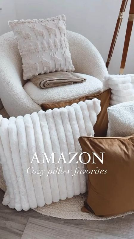 Cozy pillow favorites from Amazon 
This brown velvet pillow is gorgeous and perfect to make a statement in your living room and bedroom.
The best fluffy insert from Amazon 
Ivory and linen pillows are 24x24
The velvet is 20x20 



#LTKU #LTKhome #LTKVideo
