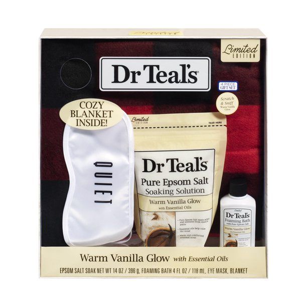 Dr Teal's Bath Gift Set with Cozy Blanket: Warm Vanilla Glow - Walmart.com | Walmart (US)