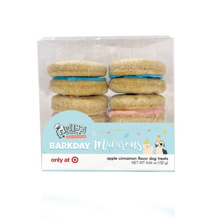 Molly's Barkery Birthday Macarons Apple and Cinnamon Flavor Dog Treats - 4.66oz | Target