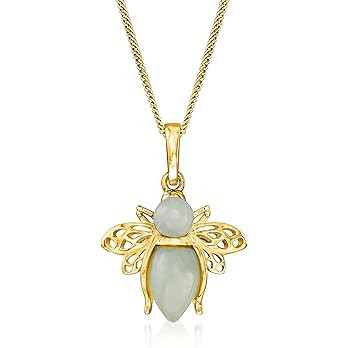 Ross-Simons Jade Bumblebee Pendant Necklace in 18kt Gold Over Sterling. 18 inches | Amazon (US)