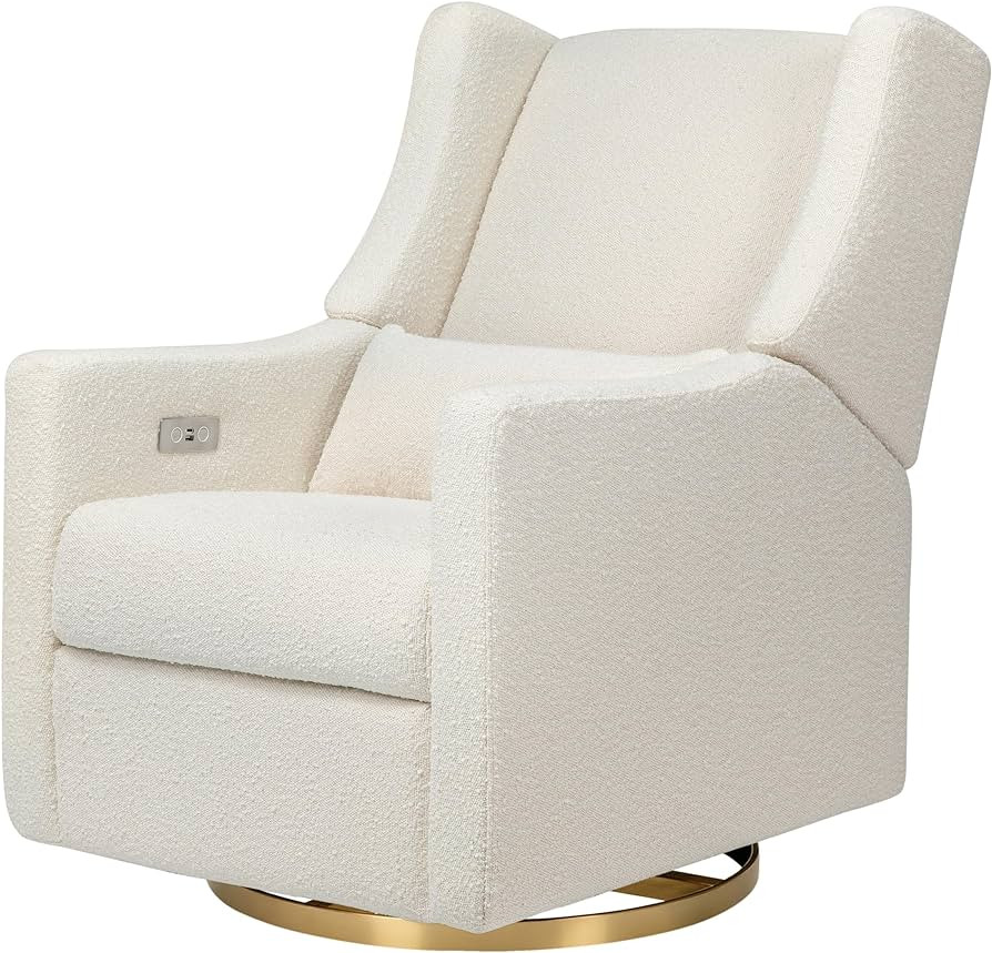 Babyletto Kiwi Modern Wing Back Recliner Glider with Electronic Control, USB, and White Boucle Fa... | Amazon (US)