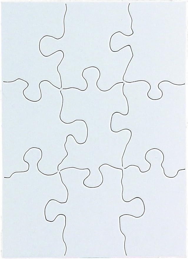 Hygloss Products Blank Jigsaw Puzzle – Compoz-A-Puzzle – 4 x 5.5 Inch - 9 Pieces, 8 Puzzles w... | Amazon (US)