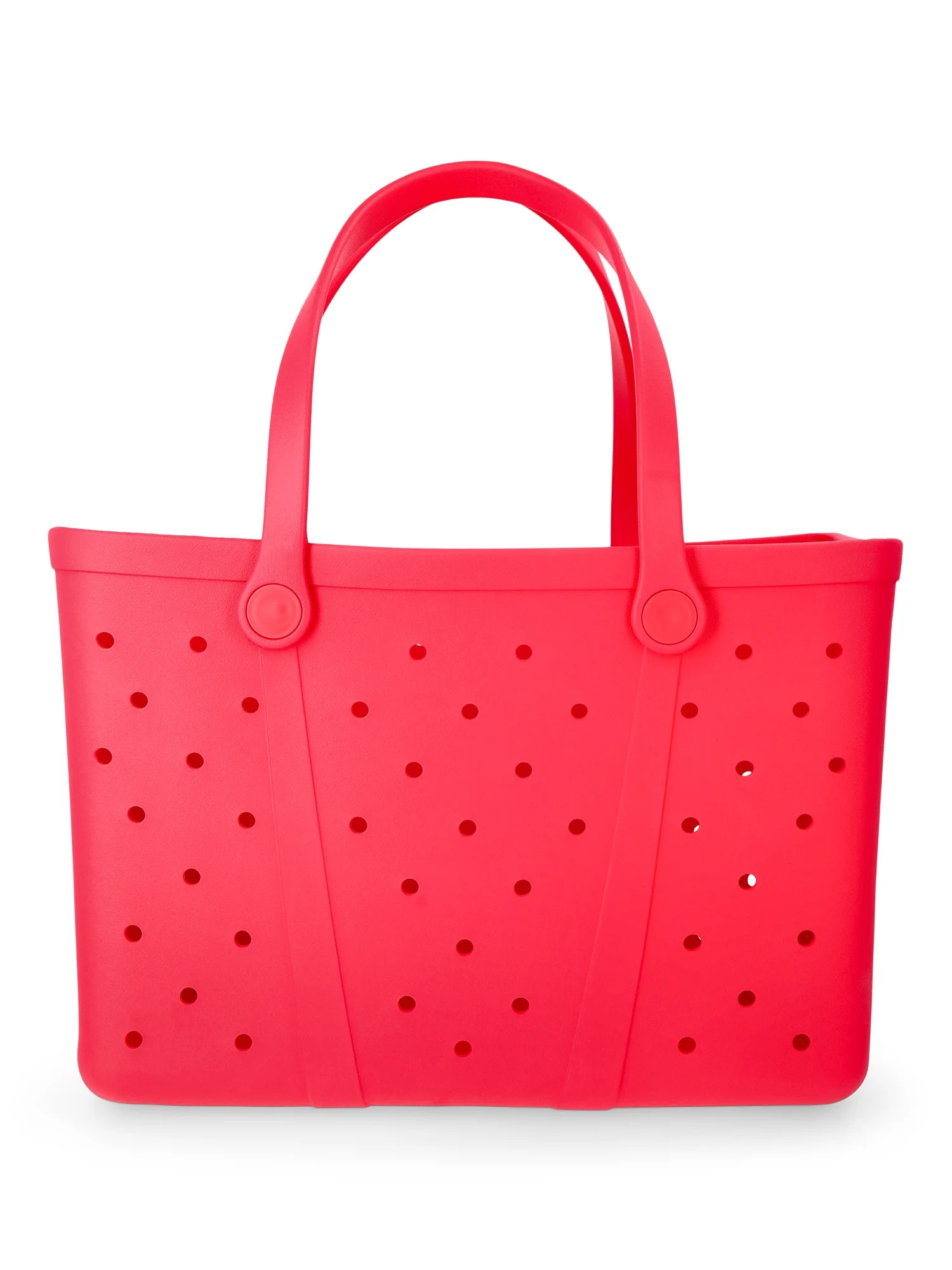 Time and Tru Women's Waterproof EVA Beach Tote Bag, Pink | Walmart (US)