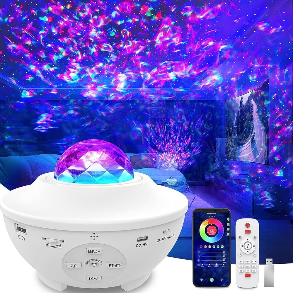 Star Projector, Smart Version 4 in 1 Ocean Wave Projector, Galaxy Projector with Bluetooth Music ... | Amazon (US)