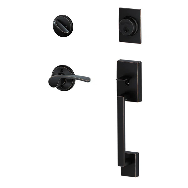 Century Handleset with Deadbolt and Merano Door Lever and Rosette | Wayfair North America