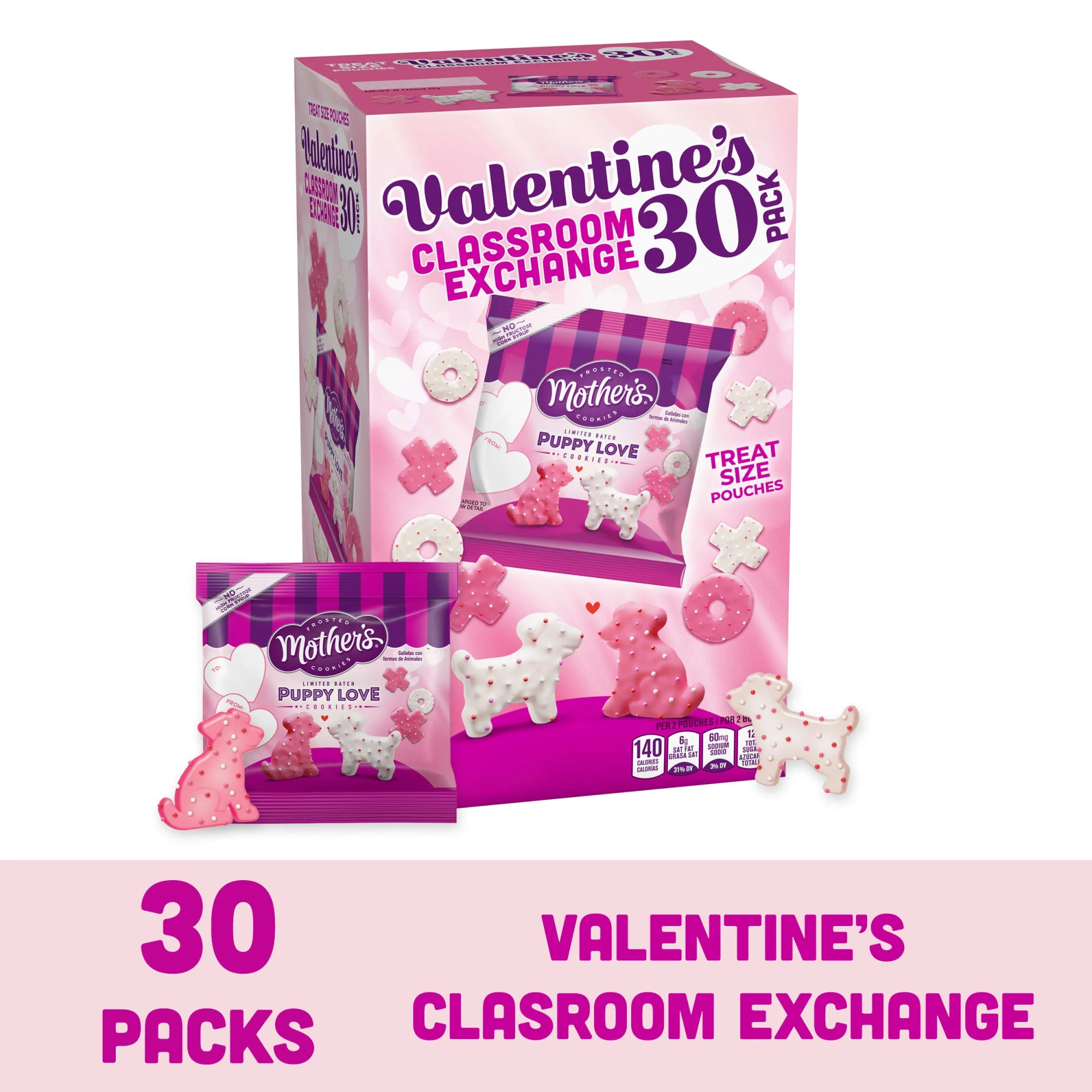 MOTHER'S Limited Batch Puppy Love Frosted Cookies, Valentine's Day Classroom Exchange, 30 Count B... | Walmart (US)