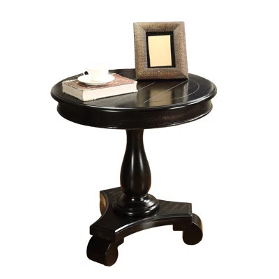 26" Black Wood Pedestal Table , , Round, 26.5" H Round Side Pedestal, Wood, 26"x26", Classic | Wayfair North America