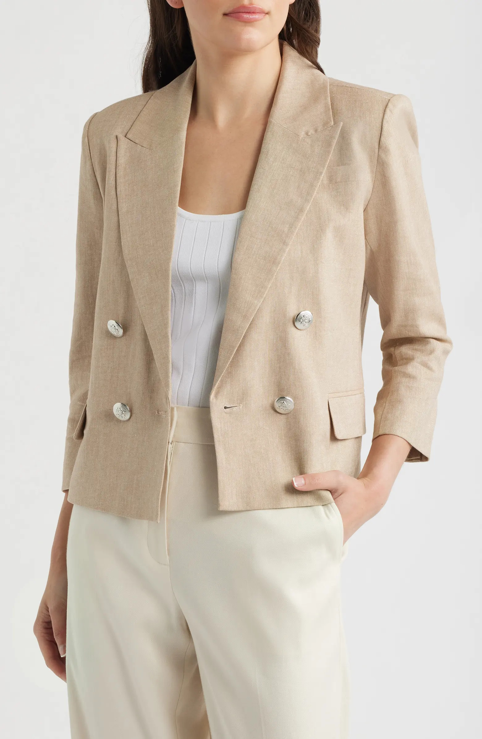 Halogen® Double Breasted Crop Blazer | Nordstrom | Nordstrom