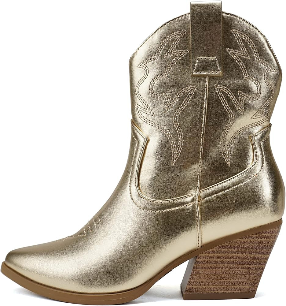 Soda “BLAZING” ~ Women Western Bootie Pointe Toe with Low Heel (Wide Fit Available) | Amazon (US)