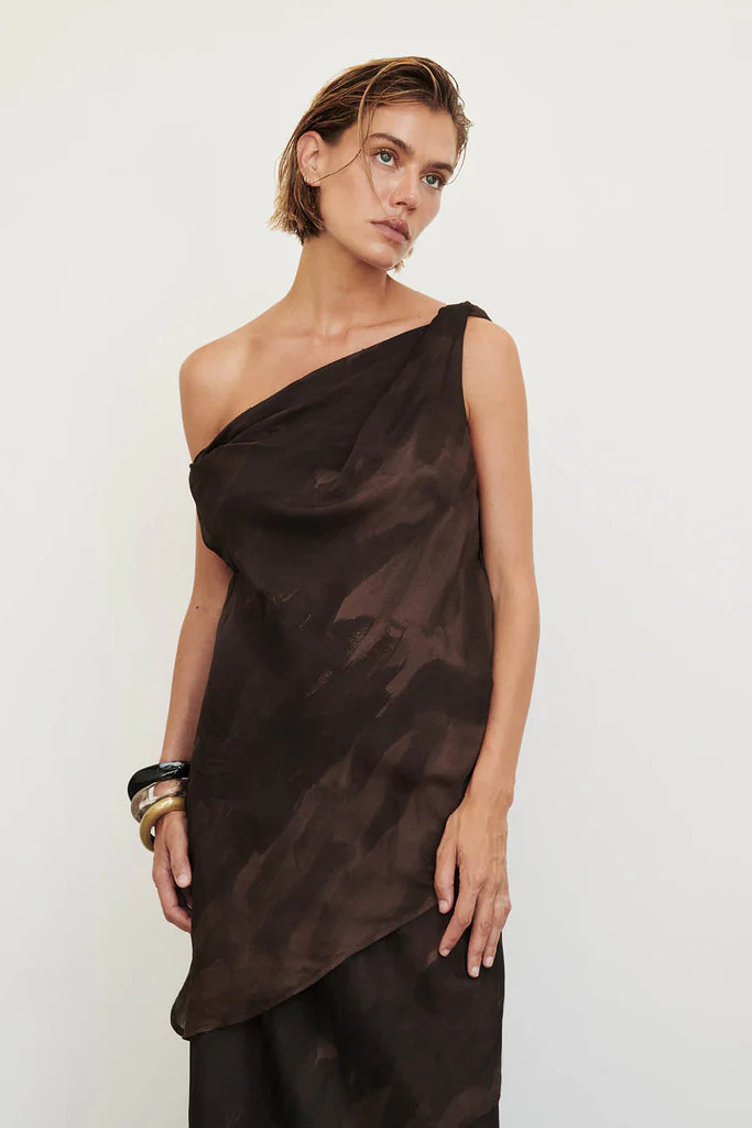 WILLOW CHOC PRINT TWIST TOP | DISSH