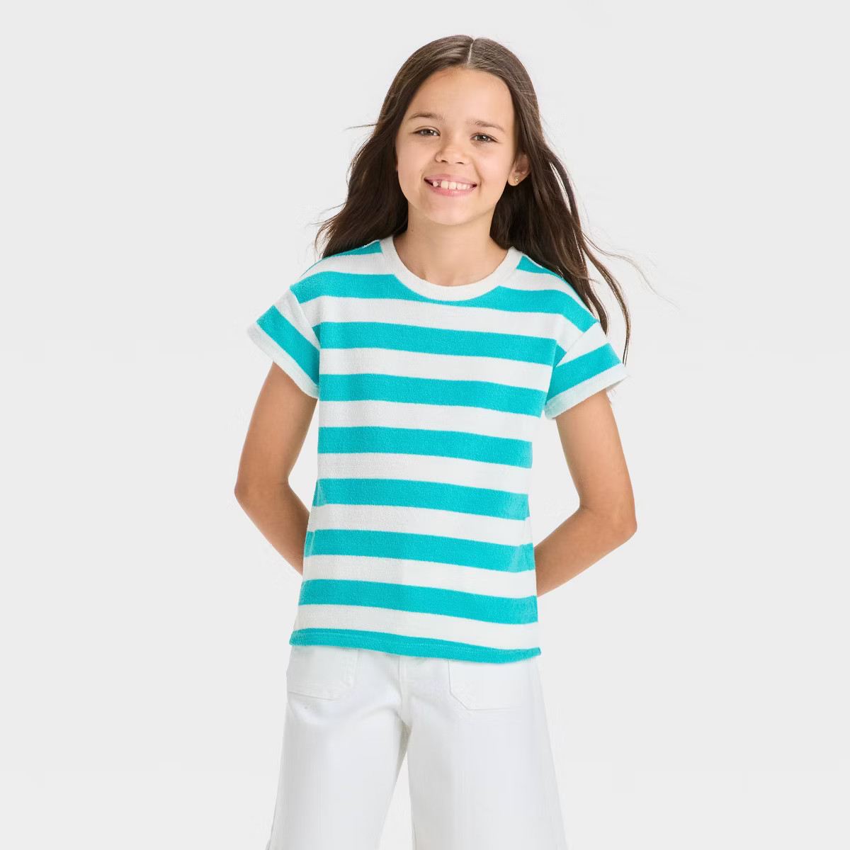 Girls' Short Sleeve Terry Top - Cat & Jack™ | Target