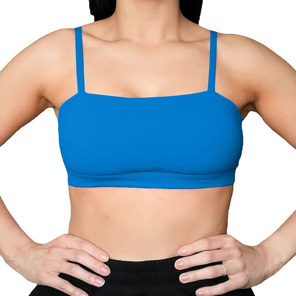 Aoxjox Women's Workout Bandeau Sports Bras Training Fitness Running Yoga Crop Tank Top | Amazon (US)