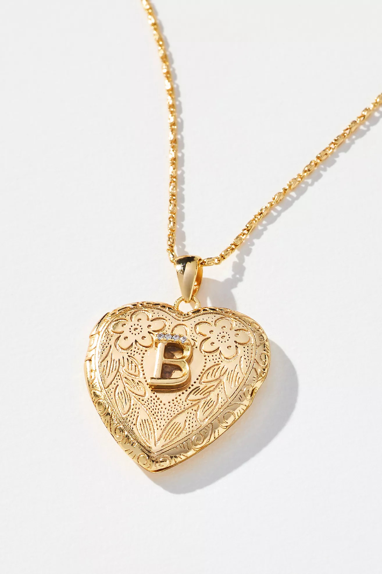 Monogram Heart Locket Necklace | Anthropologie (US)