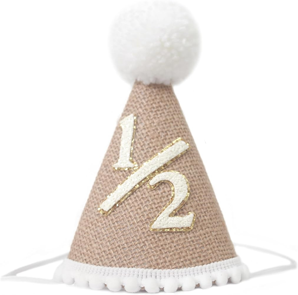 1/2 Birthday Party Handcrafted Crown Hat - Adorable Baby Angel Birthday Hat - Half Birthday Celeb... | Amazon (US)