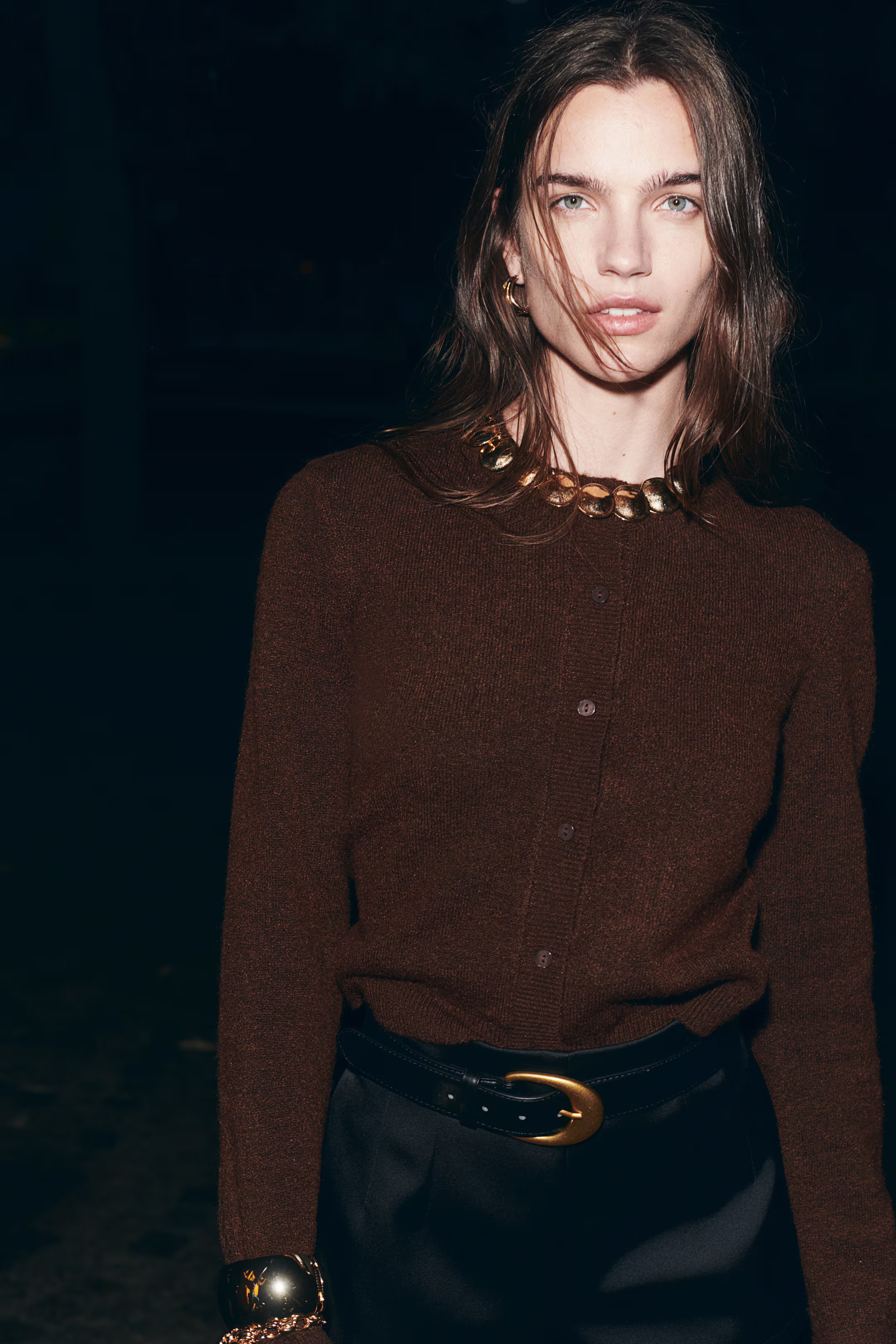 Fine-knit cardigan - Dark brown - Ladies | H&M GB | H&M (UK, MY, IN, SG, PH, TW, HK)