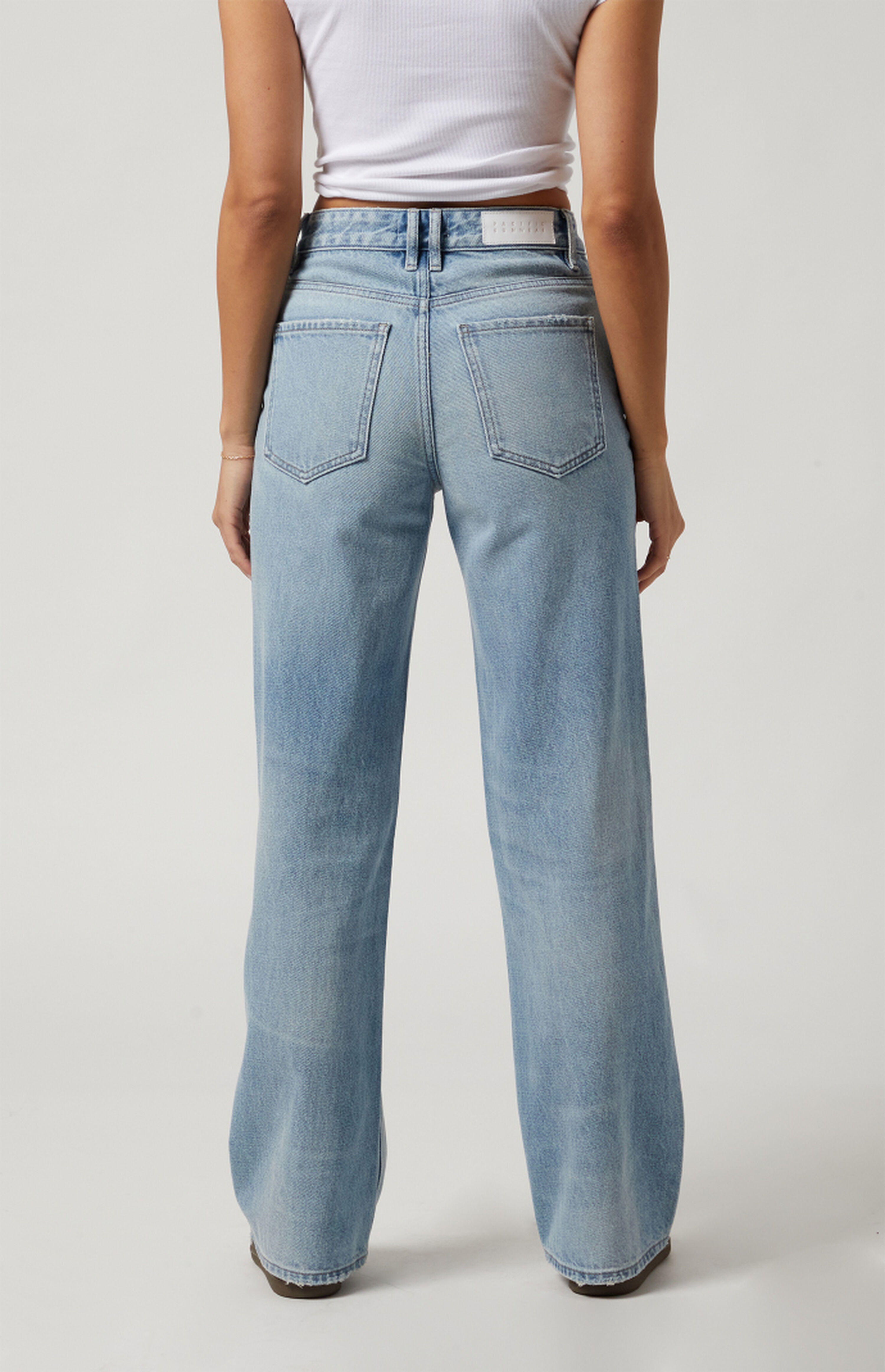 PacSun Light Indigo High Waisted Girlfriend Jeans | PacSun