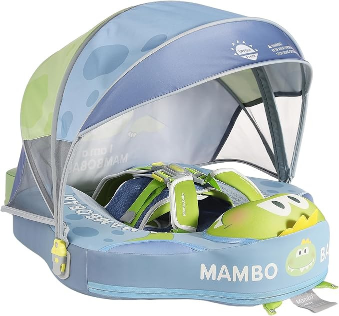 Mambobaby Float Non-Inflatable Baby Float with Canopy, Five-Point Safety System, 3D Canopy(Detach... | Amazon (US)