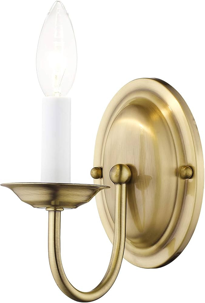 Livex Lighting 4151-01 Wall Sconce, Antique Brass | Amazon (US)