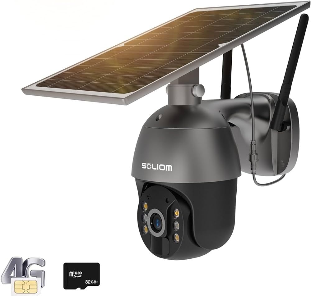 SOLIOM S600 3G/4G LTE Outdoor Solar Powered Cellular Security Camera Wireless,Pan Tilt 360°View ... | Amazon (US)