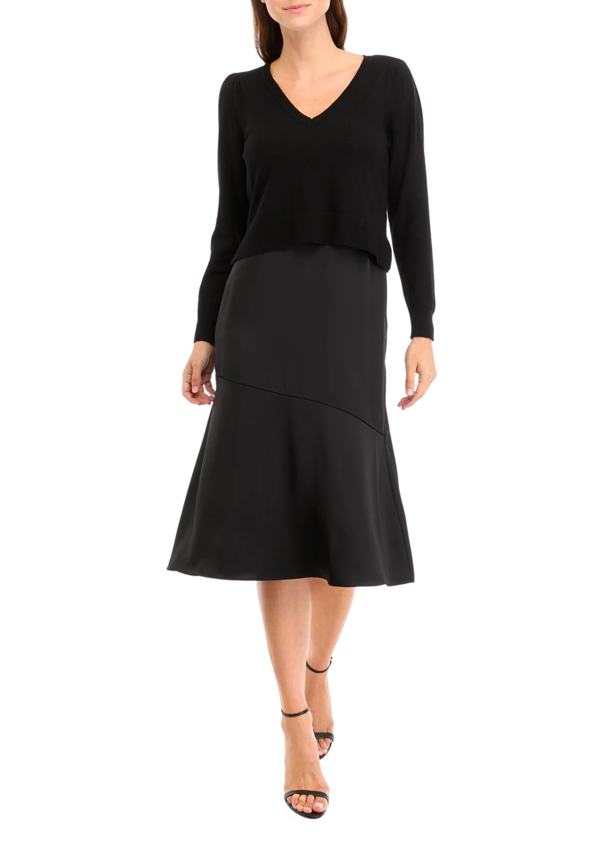 Crown & Ivy™Women's Sweater Satin Dress | Belk