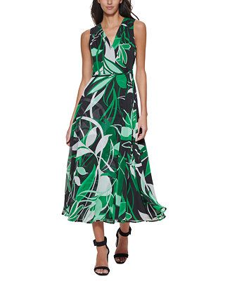 Calvin Klein Women's Printed Midi Dress - Macy's | Macy's