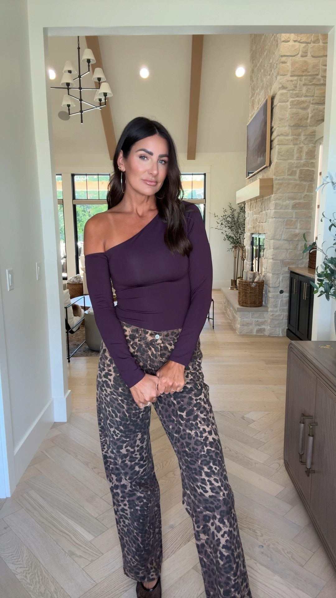 Loving this long sleeve Aritzia top. It’s the perfect color! In a medium. Paired with the Abercrombie leopard denim (they run big in a size 27L) 
date night outfit | fall outfit | leopard jeans | trendy outfit 

#LTKStyleTip #LTKFindsUnder50 #LTKFindsUnder100